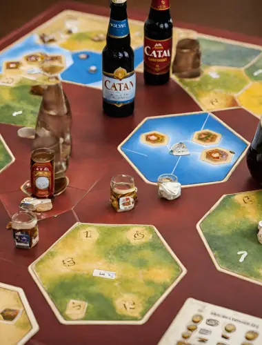 Friends playing catan drinking game
