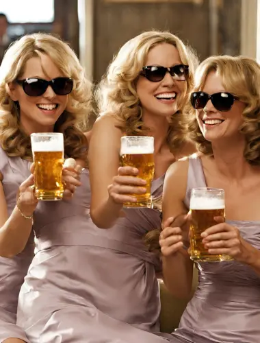 Bridesmaids drinking game with friends